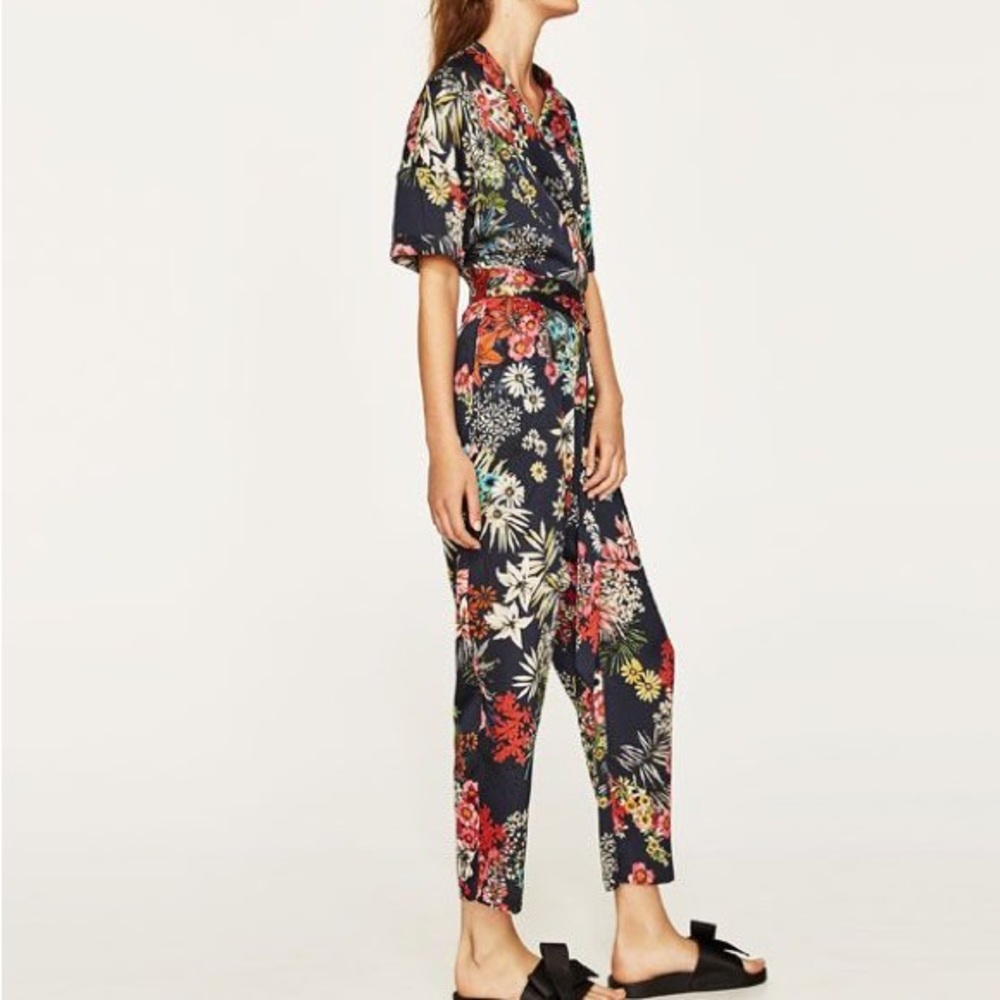 Zara Basics Floral Jumpsuit/Romper